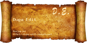 Duga Edit névjegykártya